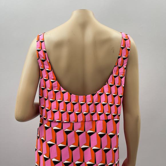 Diane Von Furstenberg x Target Dress Women 14 Pink 90s Shift Modern Geo Mini NWT - Picture 5 of 10